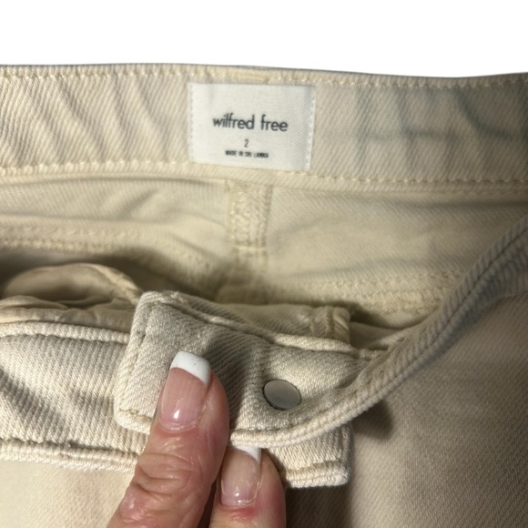 Aritzia Wilfred Free Ecru Color High Rise Straight Leg Jeans Sz 2 - Picture 9 of 13